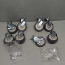 STARVAST Caster Wheels 3 Inch Heavy Duty Threaded Stem Casters, 3/8"-16x1" (Diameter 3/8", Length1-1/2") Threaded Stem Casters Swivel Casters, Set of 8 Castor Wheels for Cart, Furniture, Shelving