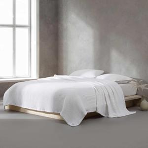 Calvin Klein - Queen Blanket, Soft Cotton Home Decor, Honeycomb Weave Bedding (Honeycomb Cotton White, Queen)