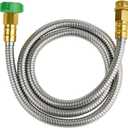 SKYWARD 304 Stainless Steel Short Garden Hose 5 ft with Female to Male Metal Connector, Anti-Leakage, Flexible & Lightweight Kink Free Water Hose, Easy to Use & Store (5ft)