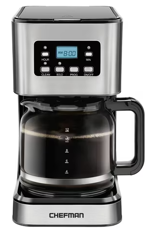 Chefman 12-Cup Programmable Digital Coffee Maker w/ Auto Shut Off - Stainless Steel