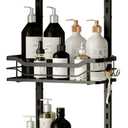 TAILI Hanging Shower Caddy Over The Door Adjustable Hanging Organizer Rack with Hooks, Sturdy Rust Proof Shower Organizer Shelf Basket Storage Rack, No Drilling