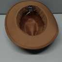 Lisianthus Men & Women Vintage Wide Brim Fedora Hat with Belt Buckle (Medium, Z Black Belt-khaki)