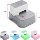 2 Step Stool for Kids (2 Packs),Toddler Stool for Bathroom Sink,Potty Training,Toilet Stool, Slip Resistant(Grey)