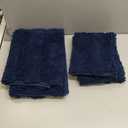 H.VERSAILTEX Navy Blue Bathroom Rugs 2 Piece, Bath Mat Set Slip-Resistant Extra Absorbent Soft and Fluffy Striped Chenille Bath Rugs, Floor Mats Dry Fast Machine Washable (20" x 32"/17" x 24")