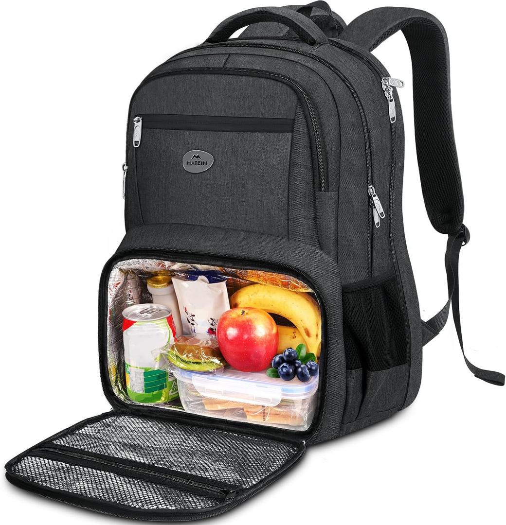 MATEIN 18 Inch Backpack for Men, Extra Large Work Backpack with Lunch Compartment, Water Resistant Insulated Cooler Computer Bag, Sturdy Padded Carry On Laptop Daypack for College Travel