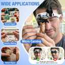 COYLAPY Magnifying Glasses for Close Work, Jewelers Magnifying Glasses with Light & 7 Interchangeable Lens Pairs(3X 5X 6X 7X 10X 13X 16X), Headband Loupe Magnifier for Watch Repair, w/Case
