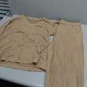 Tankaneo Women's 2 Piece Travel Outfits Casual Short Sleeve Knit Sweater Set Wide Leg Pants Lounge Sets Tracksuit (Medium, Khaki)