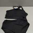 Women One Shoulder High Waisted Bikini Sets Two Piece Swimsuit Tummy Control Bathing Suit Full Coverage Swimwear,Black,M