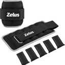 ZELUS 1 Pair Adjustable Ankle Weights, 2 4 6 8 10 lb Modularized Leg Weight Straps for Women Men, Weighted Ankle Weight Set with Removable Sandbags, 1-5 lb per Ankle Strap for Gym Yoga Jogging Walking (BK-Reflective strips)