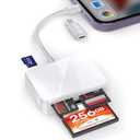 TIANSONG SD Card Reader for iPhone, 4 in 1 USB C and Lightning to CF/SD/MS/TF Card Adapter Memory Card Reader for Camera Adapter Trail Game Camera Viewer for iPad Macbook Plug and Play No App Required