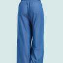 KYAL Womens Summer Palazzo Pants High Waist Wide Leg Lounge Trousers Lightweight Drawstring Elastic Waist Loose (X-Small, Kyal-20240051-denim)