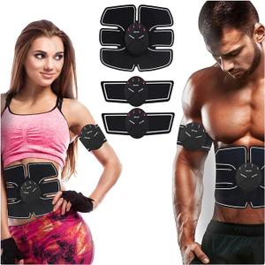 Fitness Belt, Abdominal Toning Belt, ABS Training Belt Ab Trainer Fitness Equipment for Men Woman Abdomen/Arm/Leg Home, Stimulator, Muscle, Powered, for Muscle Conditioning Gray, Large