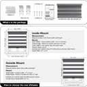 AOSKY Cordless Zebra Blinds for Windows Pull Down Roller Window Shades Dual Layer Light Filtering Privacy for Day and Night, Free-Stop Door Shades for Home Easy to Install (55" W X 72" H, Grey)