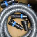 10FT Shop Vac Hose Power Tool Kit, 2-1/2" Dust Collector Hose Connection, 6 Expanded Multi-Brand Vacuum Hose Adapters, for Home & Shop Vacuum System, for Shop Vacuums, Table Saw, Sander, and More