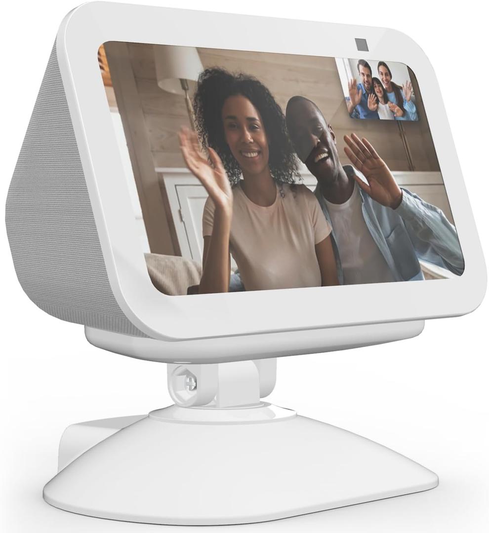 Swivel and Tilt Stand for Echo Show 5 (3rd Gen) - Viewing Angle Adjustable Stand for 5" Smart Display & Cell Phone with 280 Degree Rotating Base and Magnetic Attachment (White) Swivel and Tilt Stand for Echo Show 5 (3rd Gen) - Viewing Angle Adjustable Stand for 5" Smart Display & Cell Phone with 280 Degree Rotating Base and Magnetic Attachment (White)