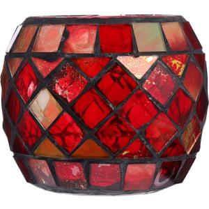 Glass Votive Candle Holder Christmas Candle Holders Red Mosaic Tealight Holder Votive Candle Holders Christmas Dining Table Centerpieces for Home Wedding Decorations