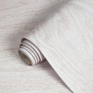 Lativo White Wood Contact Paper Wood Peel and Stick Wallpaper Wood Grain Contact Paper for Cabinets Wood Self-Adhesive Wallpaper Texture Wallpaper Contact Paper Decorative Vinyl Waterproof 17.7“×197”