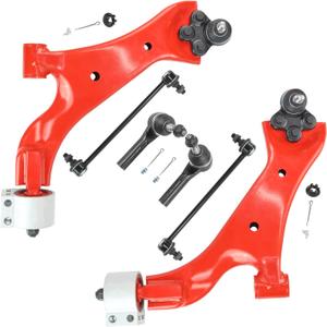 6PCS Front Suspension Kit for 20102017 Chevy Equinox & GMC Terrain,2 Lower Control Arms w/Ball Joints 2 Sway Bar Links 2 Outer Tie Rods(Red)