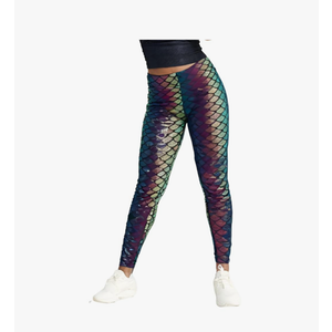 Lularoe Leggings (US, Alpha, One Size, Regular, Regular, Purple Blue and Green Bubble Scales), Size TC, Pack Of 2