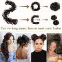 Benehair Messy Bun Scrunchie Hair Piece 32 inch DIY Wrap Around Ponytail Bleach Blonde Fluffy Pony Tail Curly Touseld Hair Bun Juva Bun Hairpiece Wavy Donut Synthetic Chignons for Women 85g