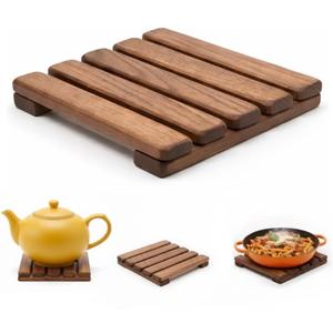 Wooden Trivet  Trivets for Hot Pots and Pans, 1515 cm Heat Resistant Solid Acacia Wood, Durable Kitchen & Table Protector, Premium Handmade  LO-MAS