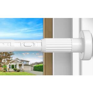 White Tension Curtain Rod 41-126 In,Outdoor Curtain Rod | No Drilling for Window,Heavy Duty Shower Rod,Rod Diameter 1.26In-One-bond stretching