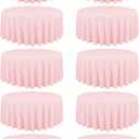 10 Pack Pink Round Tablecloths - 90 Inch, Polyester Table Cover, Stain and Wrinkle Resistant Washable Fabric, Perfect for Wedding Banquet Parties