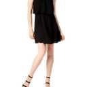bar III Womens Sleeveless Mini Halter Dress Black M