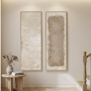 Large Framed Beige Cream Abstract Vertical Wall Art for Hallway, 2 Piece
Long narrow, Large size, Canvas prints, Neutral minimalist pictures, Vertical, Wood frame, Living room,Entryway wall decor
