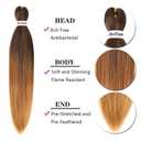 Liang Dian Pre Stretched Braiding Hair Ombre 30 Inch 8 Packs Synthetic Crochet Braids Hot Water Setting Professional Soft Yaki Texture Synthetic Hair Extensions(1B/30/27)