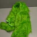 ELOOGOOKIN Kids Green Monster Onesie Fancy Furry Santa Jumpsuit Christmas Halloween Cosplay Dress Up Costume for Boys Girls (Green, XL)