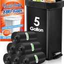 5 Gallon 180 Counts Small Strong Trash Bags Garbage Bags by RayPard, fit 18-20 Liter, 4.5-5,5.3 Gal trash Bin Liners for Home Office Kitchen Bathroom Bedroom, Black