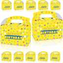 HKAHDID 12Pcs Blue Yellow Ocean Birthday Decorations, Cartoon Yellow Birthday Party Gift Boxes for Boys and Girls Party Theme Supplies