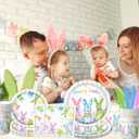 Happy Easter Plates and Napkins 168pcs Easter Party Supplies Tableware Set Easter Bunny Paper Plates and Napkins Cups for Spring Themed Easter Birthday Party,Serves 24
