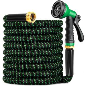 Garden Hose 150 ft, 2026 No Kink Expandable Water Hose 150ft with 10 Function Nozzle, Solid Metal Fittings, Durable Outer Fabric, Lightweight, Flexible, Leak-proof, Stretchy for Watering, Car Washing