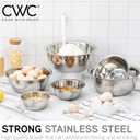 COOK WITH COLOR Stainless Steel Mixing Bowls Set - Nesting Bowls, 6 Pieces, Silver