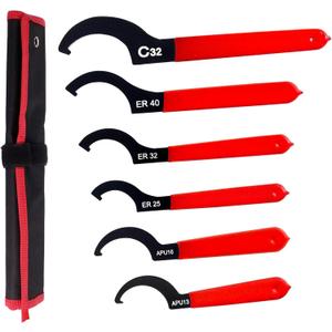 Poweka Coilover Spanner Wrench, 6Pcs Universal Adjustment Shock Steel Spanner Hook Wrench Set for Suspension System and Motorcycle Coil Over Adjustments Tool