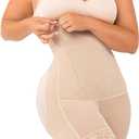 SHAPELLX Tummy Control Shapewear Faja Colombianas Side Zipper Body Shaper Plus Size Postpartum Bodysuit With Butt Lift (Beige, M)