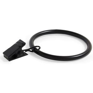 Ivilon Curtain Rings - Set of 14 Decorative Drapery Clip with Strong Clips 2" Diameter Color Black
