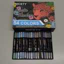 NICETY 54 Colors Acrylic Paint Markers  Dual Tip Acrylic Paint Pens with 15mm Brush Tip & 1mm Fine Tip  Water-Based Non-Bleed Paint Markers for Rock, Wood, Glass, Metal, Fabric, Ceramic, Canvas