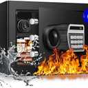 ToruKeep 1.3 Cub Fireproof Safe Box for Home Use, Home Safe Fireproof Waterproof with Digital Combination Lock, Personal Fire Safe Box for Money Handgun Jewelry Document
