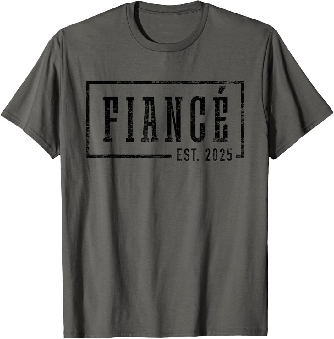 Fianc Est 2025 Future Husband Engaged Gifts Him Engagement T-Shirt Small