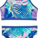 Lands' End Girls' Swim UPF 50+ Adjustable Strap Bikini Set (X-Small, Blue)