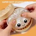 Dumpling Squishies, Glitter Dumpling Mystery Box, Colorful Dumplings Stress Balls Toy, Stocking Stuffers with Food Steamer Stretchy Desk Toys (Glitter Pink)