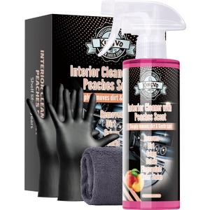 Kingvo Car Interior Cleaner, Interior Cleaner Carpet Dashboard Vinyl Sofa Leather Shiny Car Stuff Detailing Kit Cleaning Supplies,Peach Scent