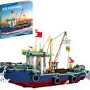 Fishing Boat Building Blocks Sets, Boat Sea Fishing Building Blocks Toy Set Collection Decoration, Gifts for Boys and Girl Ages 6-12 Years Old and up, 582 Pcs (Green)
