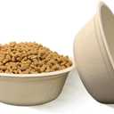 JETKONG 16 oz/2 Cup Disposable Dog Bowls 50pk, 100% Compostable Pets Feeding Bowls Paper Dog Travel Bowls Great for Dry and Wet Dog Food or Water (Natural, Pack of 50)