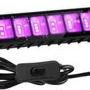 Upgraded 36W LED Black Light Bar, Premium Flood Light with Plug+Switch+5ft Cord, Light Up 21x21ft Area, for Halloween Glow Party Bedroom Game Room Body Paint Stage Lighting