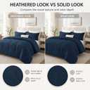 CozyLux Twin/Twin XL Comforter Set, Heathered Navy Blue, 2 Pieces