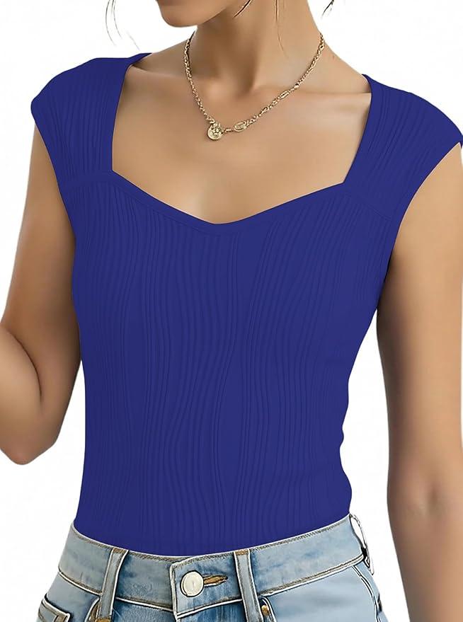 Girls Crop Top Textured Cap Sleeve T Shirt Slim Fitted Tee Cute Summer Tops Royal Blue 11-12 Years